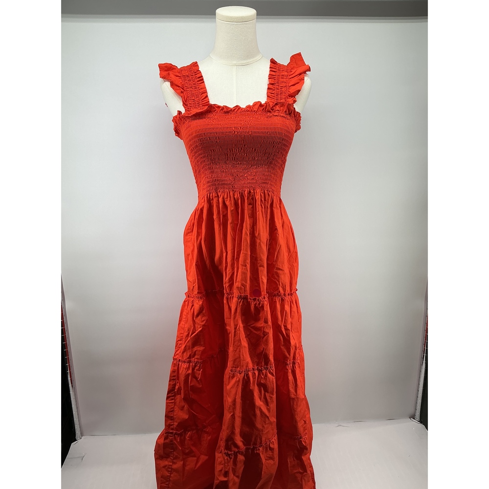 100% Organic Cotton Poplin Smocked Midi Dress